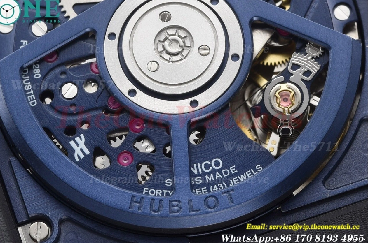 Cer HUB1280A Dial RU Square Skeleton 42mm SS Bang Blue BBF Unico 1230